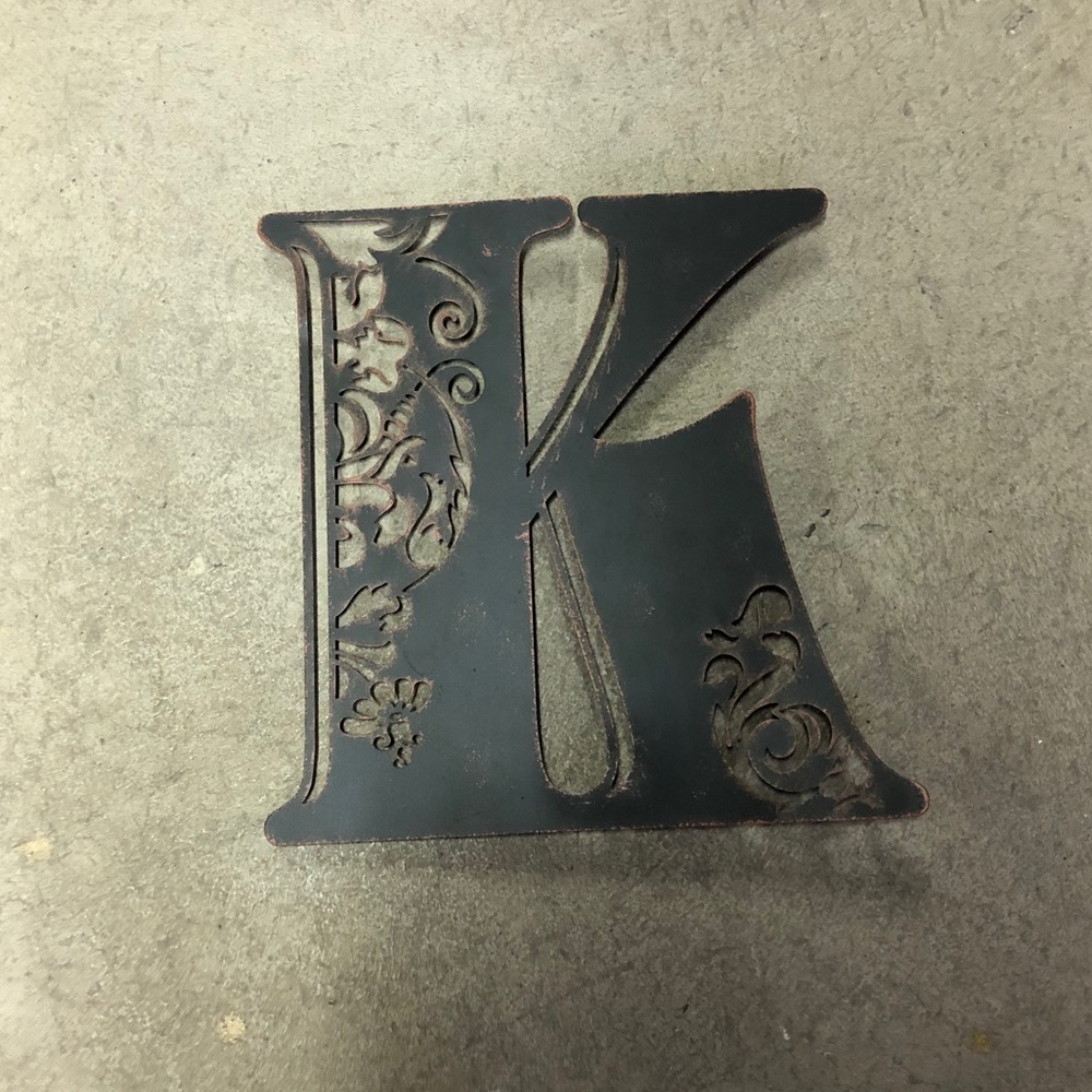 Letter K metal wall decor